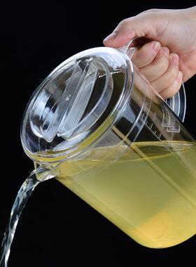 直销新款亚克力扎壶耐热泡茶冰水瓶茶色量杯超大容量5L奶茶店PC塑
