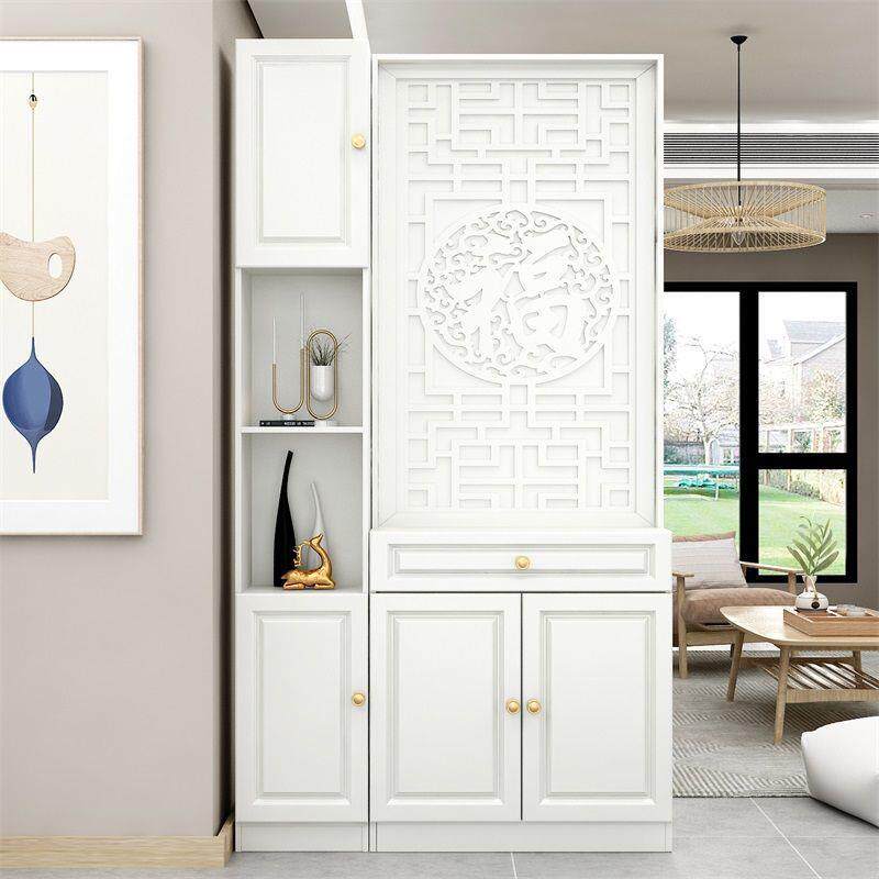 入户门客厅玄关柜福字招正财新款正对门屏风隔断实木屏风柜挡门