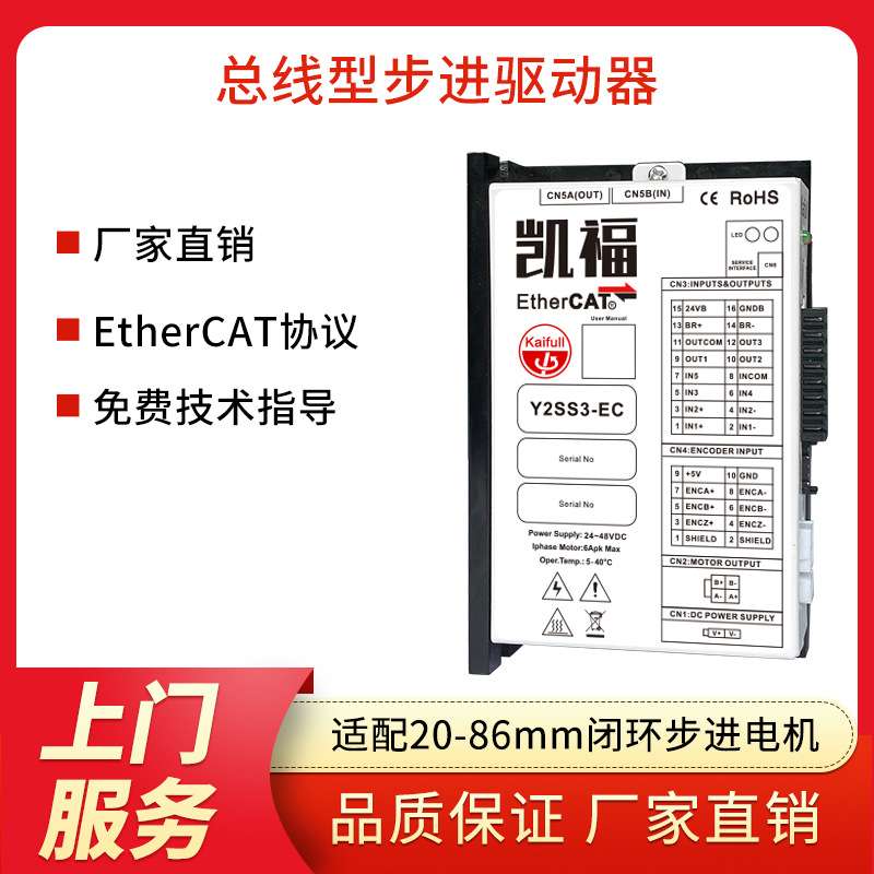 凯福以太网总线网络控制ethercat协议闭环步进电机驱动器Y2SS3-EC