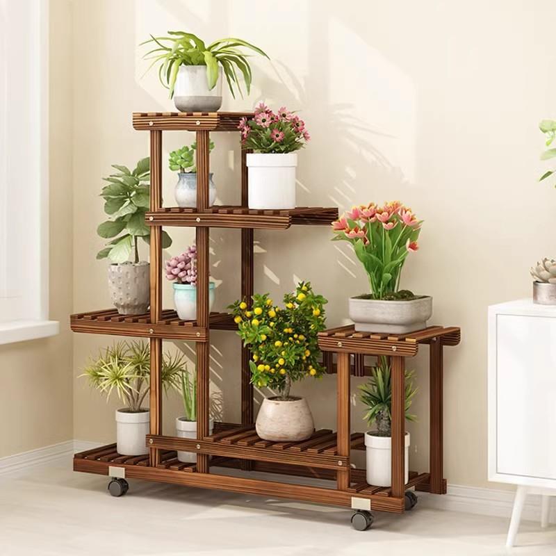 落地式多肉花盆置物架花架子室内多层省空间实木阳台装饰角落客厅