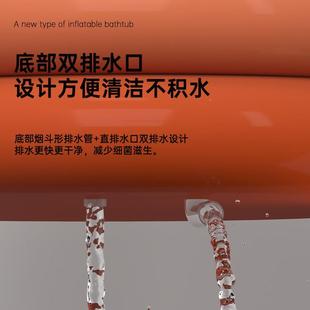 冰浴桶充气安浴桶款 跨境成人免装 便携熏蒸浴缸家用身全折324叠泡