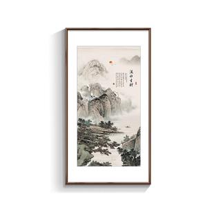 VCF客厅饰画水生流壁财画水 山水画入户玄关挂画国画竖版 新装 中式