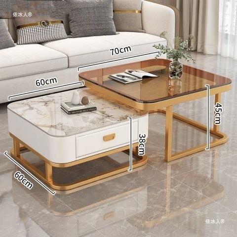 方形视茶几客面厅家用户型现代亮小无品牌/岩板轻奢网红玻璃茶几