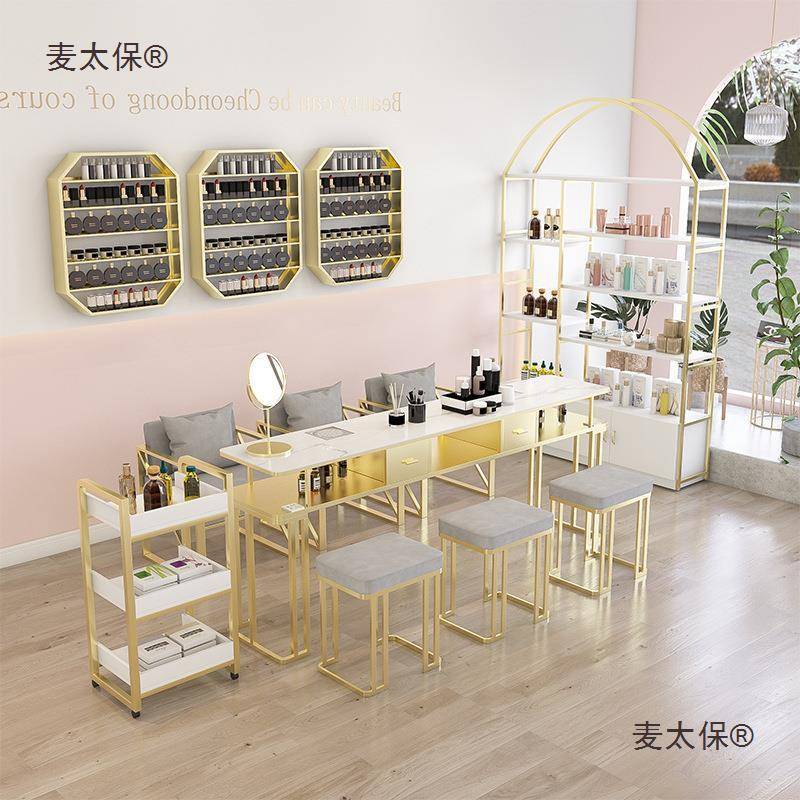 美桌带吸尘器新款理能石美甲甲桌椅套装单双三人多功大717轻奢麦