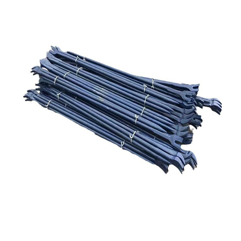 2米铁路羊角撬棍 一体锻打 可定制开口型钢轨撬棍