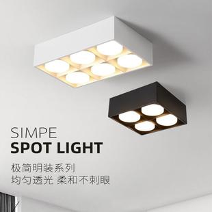 筒BRF灯无主客照明斗胆灯led灯台过道卧室厅吸顶 阳极简方形灯明装