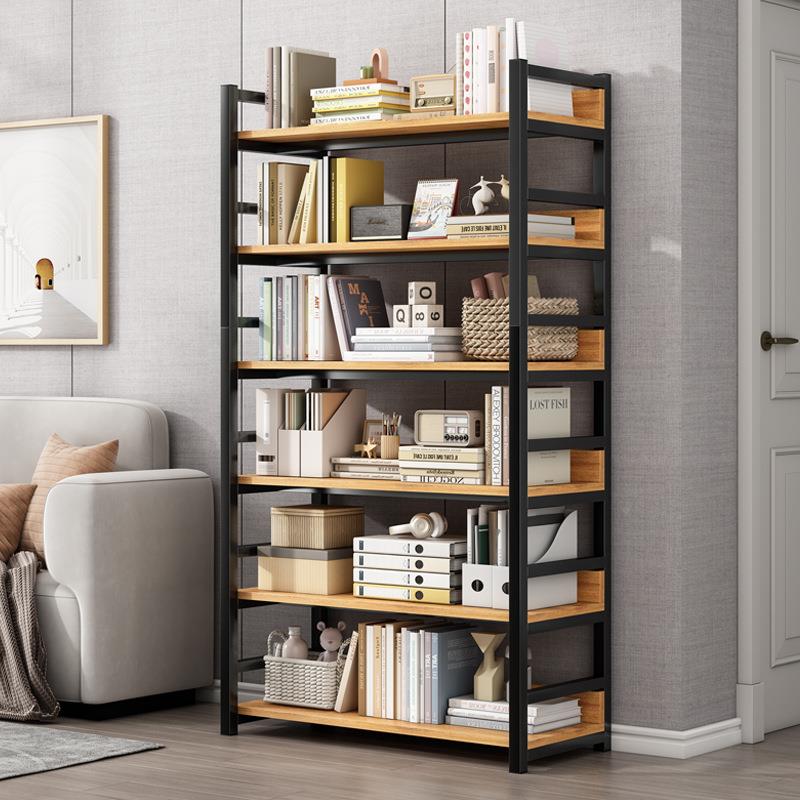 简易家书架落地隔板置物架用客厅铁收纳G034架展架储物艺架钢木书