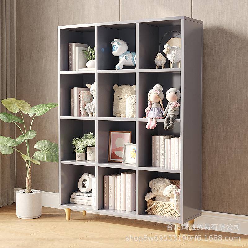 实木童儿架书柜客厅书架置物架日式组683落地矮书多层合收纳卧室