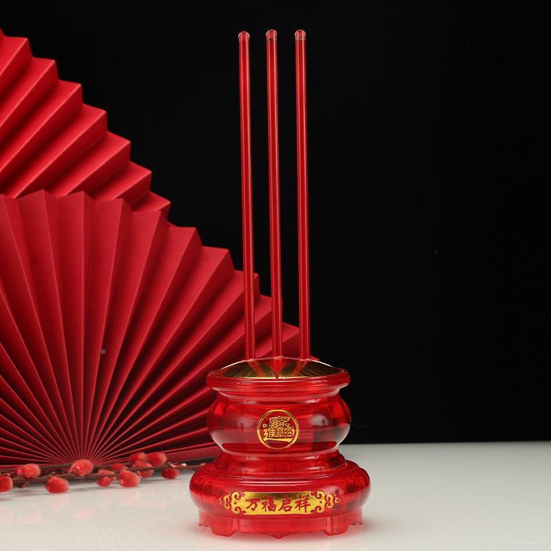 蜡LED招财火喜电子烛新春室内装饰财神480灯仿真节防日过年庆红蜡