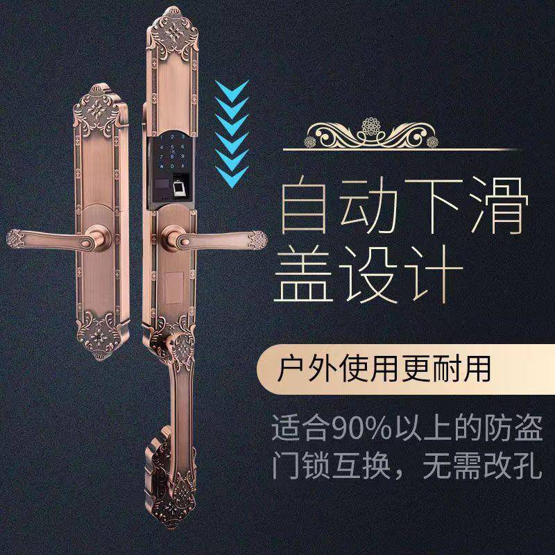 防雨防冻密码锁家用防盗门锁欧式双开门智能锁防水别墅大门指纹锁