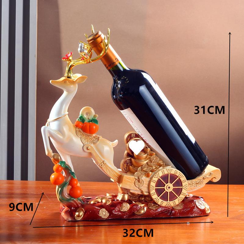 红酒架件福禄寿鹿创意高居档客柜厅家534玄关餐边电视摆柜酒装饰