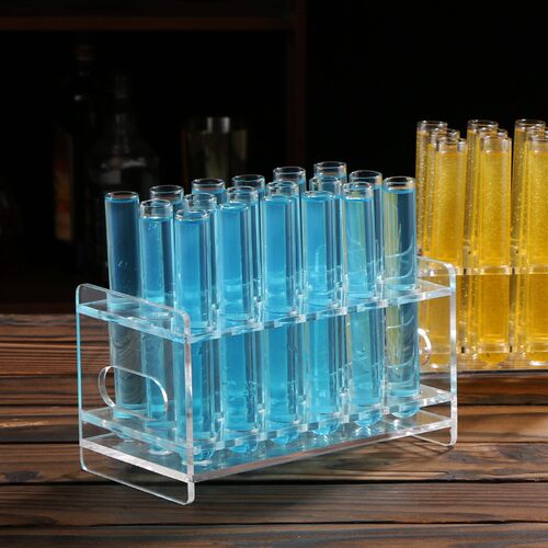 亚克力玻璃试管杯架鸡尾酒调酒架ktv夜场用试管酒杯斗酒酒具套装