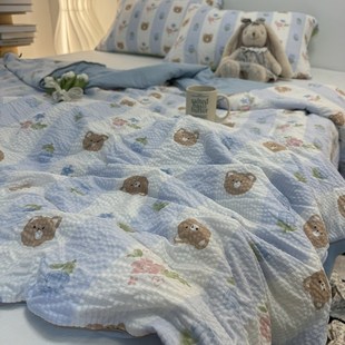 泡泡纱空调夏凉被夏季 被子被芯夏被学生宿舍可机洗单双人薄被子