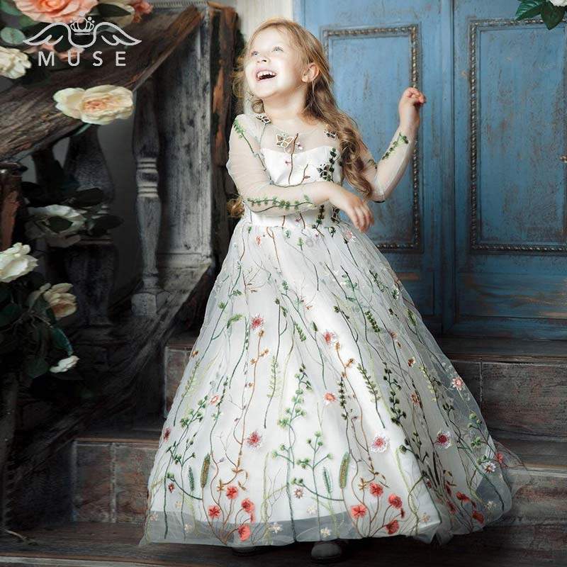 新款儿童晚礼服公主裙钢琴演奏礼服女童生日礼服婚礼小花童礼服女