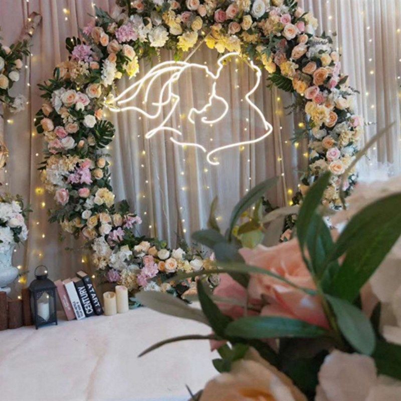 新款婚庆道具发光情侣人像新人屏风摆件婚礼装饰场景舞台布置橱窗,节庆用品/礼品,路引,淘宝优惠券,粉丝福利购,淘宝优惠卷