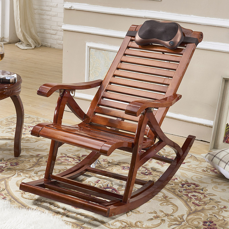 嘉木堂实木摇椅休闲躺椅折叠凉板椅阳台客厅摇椅老人椅午休逍遥椅