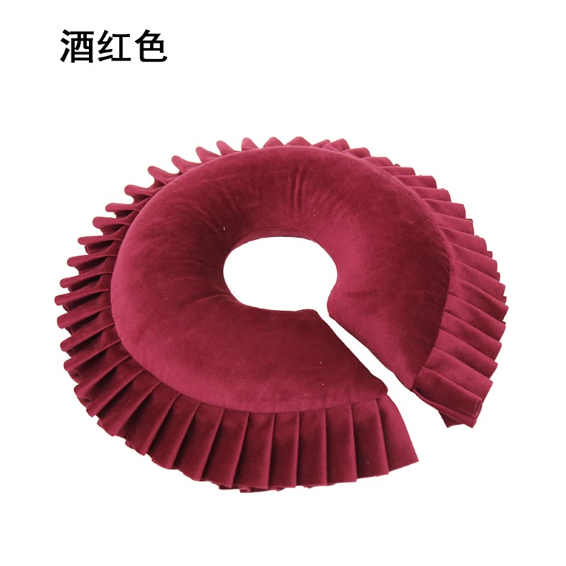 美容院床u形趴趴枕可拆洗圆形按摩床头脸洞口脸枕胸趴垫乳胶枕头