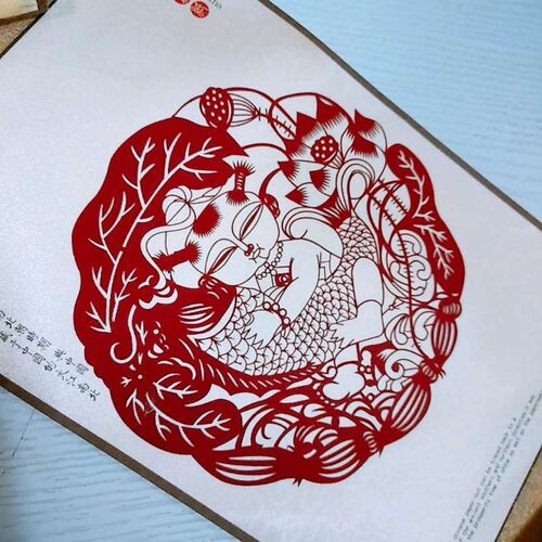 剪纸挂画丝绸剪纸画装饰画中国特色礼品送老外出国小礼物工艺品