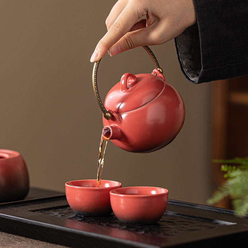 陶瓷烤炉提梁壶家用蜡烛加热茶炉暖茶温茶煮茶炉复古泡茶套装茶壶
