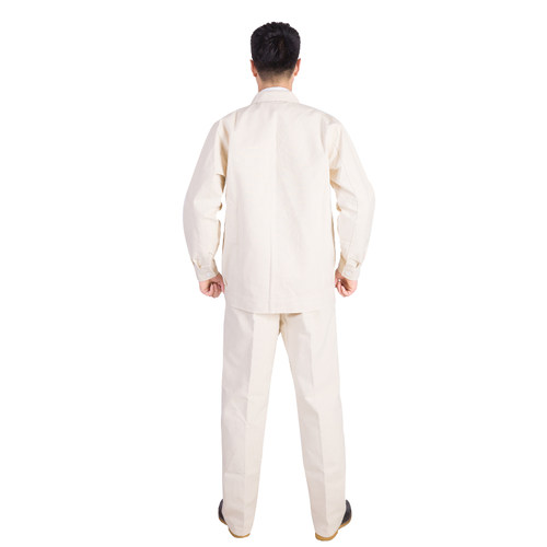 纯棉帆布白色专业电焊工作服装男套装焊工烧焊防烫阻燃耐磨防火花