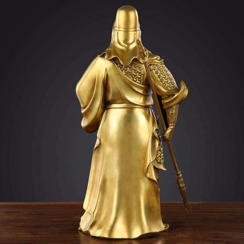 纯铜关公关二爷铜武财神佛像客厅供奉神像关羽武圣关公像开业摆件