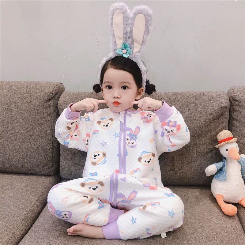 儿童睡袋春秋夹棉婴儿分腿防踢被神器宝宝睡衣冬男童女童四季通用