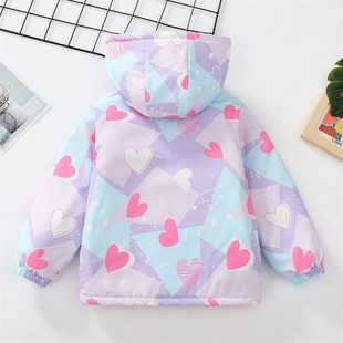 初春夹棉外套女童秋冬中厚外套中小童春秋女孩二棉洋气百搭加棉潮
