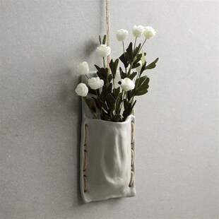纯手工吊挂水培花器插花陶布袋挂绳花盆墙上陶制花器吊盆壁挂花盆