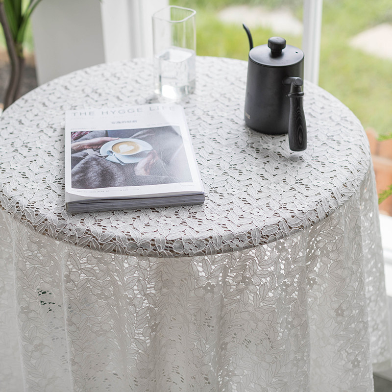 法式白色公主风蕾丝桌布小清新长方形台布茶几盖布韩式田园餐桌布