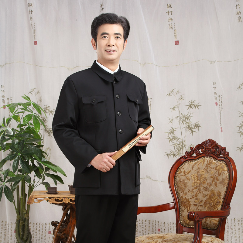 中山装男中老年套装外袋 春秋款翻领民族老年人中山服外套爸爸装,男装,中山装,淘宝优惠券,粉丝福利购,淘宝优惠卷