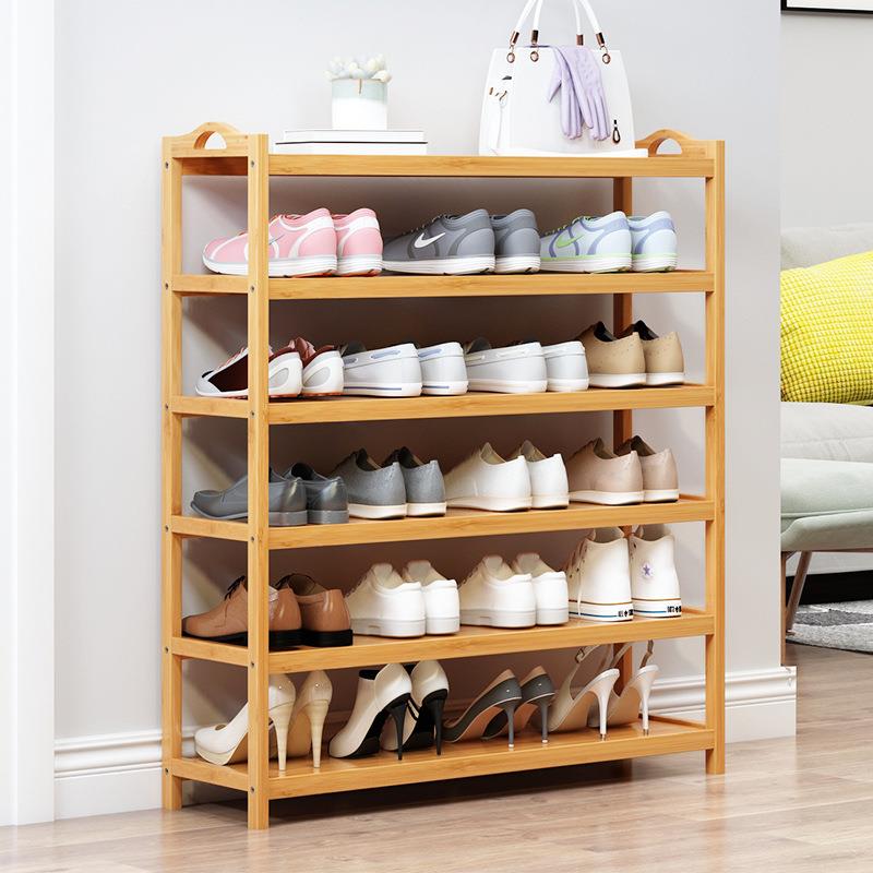 直销新款鞋架简易多层收纳鞋柜家用门口室内放经济型实木色置物架