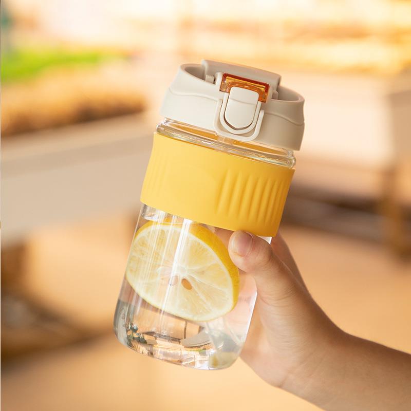 直销新款创意高硼硅杯子ins高颜值玻璃杯耐高温便携双饮杯吸管玻