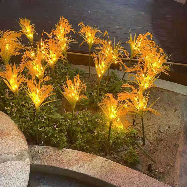 新款直销led太阳能水稻灯地插灯 户外庭院灯麦穗水稻灯公园草坪芦