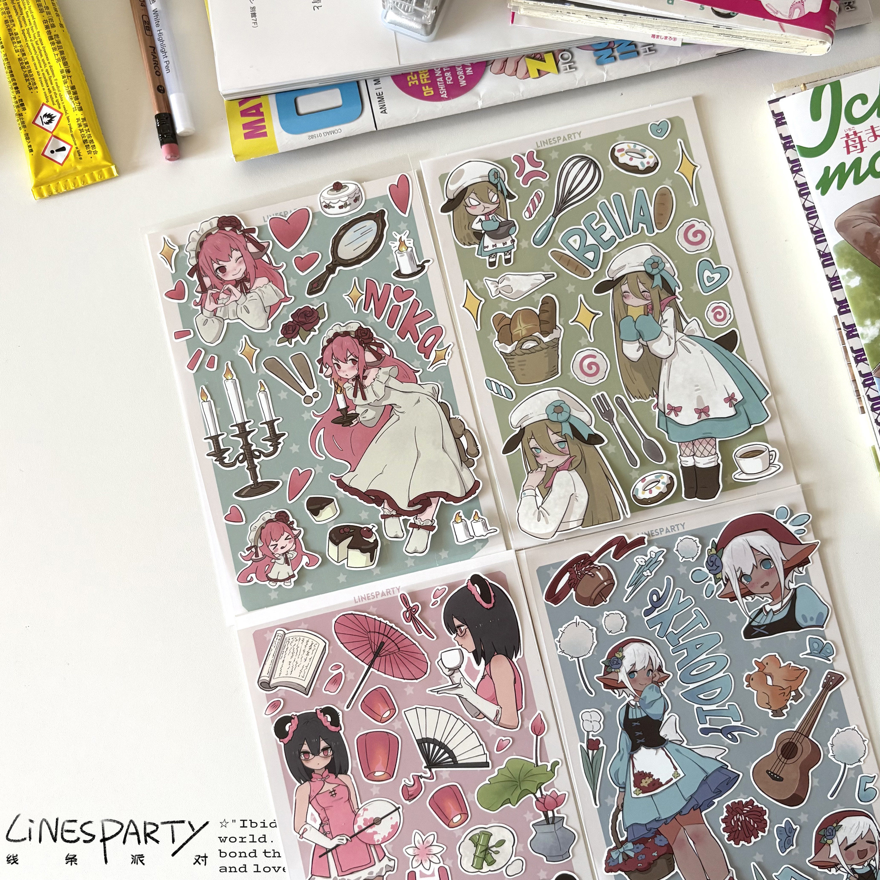LINESPARTY原创ins人物手账贴纸