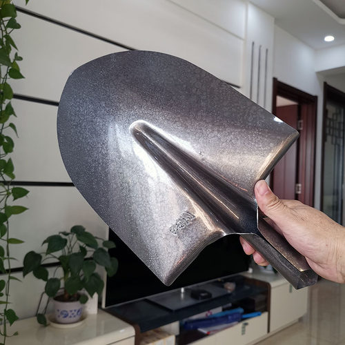 军印全钢加厚大铁锹锰钢尖方平头铁锨农用挖土种花钢锹户外铲子