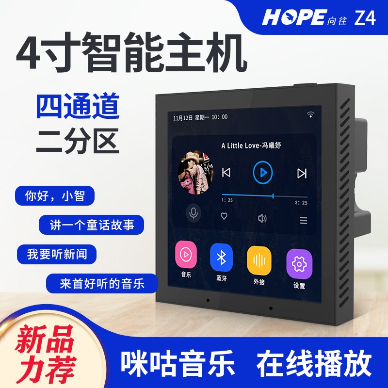 向往Z4家庭智能背景音乐主机 系统套装控制器 吸顶喇叭音响套装S5