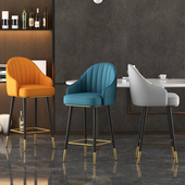 酒吧高脚椅子吧台椅简约家用可旋转靠背椅前台收银台吧凳