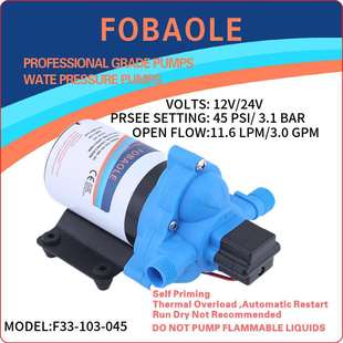 新品 12V2e4V直流电动隔膜泵房车I游艇生活增压供水自吸清水泵