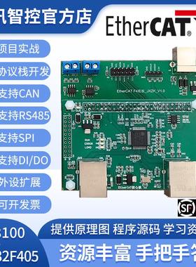 STM32F405+AX58100 EtherCAT开发板 TwinCAT ESC从站 CAN/485接口