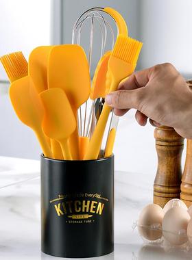 直销新款黄色硅胶烘培8件套烘焙工具套装 蛋糕抹刀刮铲油刷打蛋器