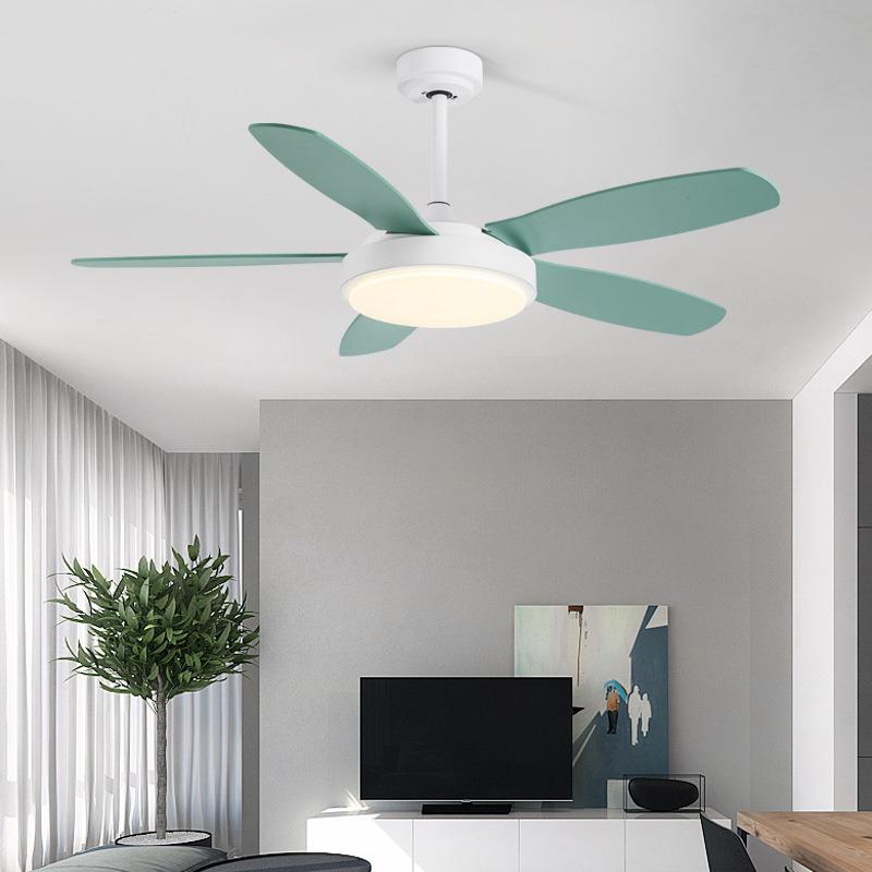 直销新款实木风扇灯简约现代家用客厅餐厅吊扇灯变频静音大风力电