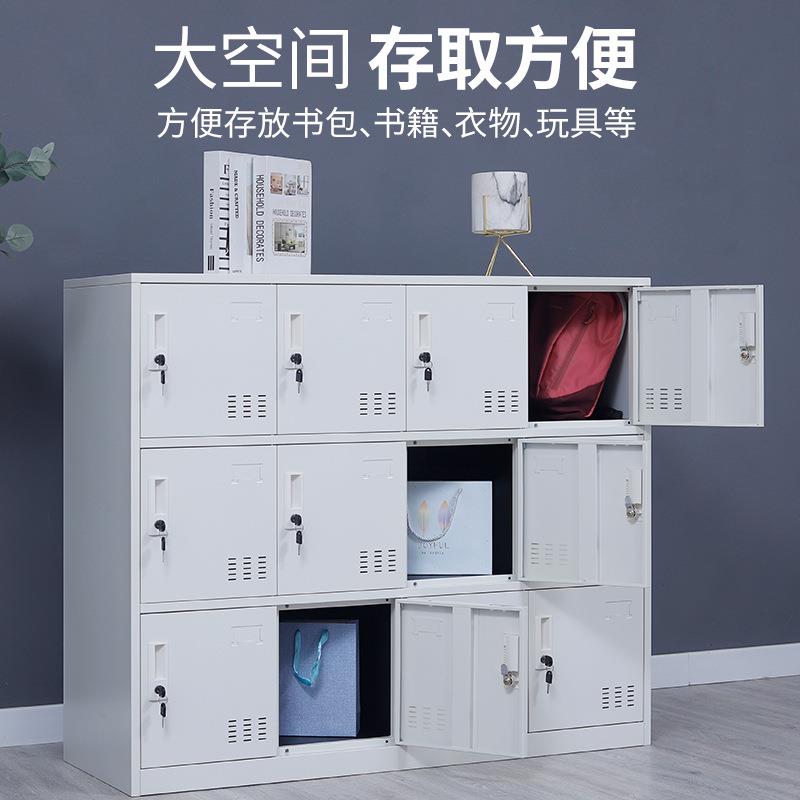 直销新款带锁学校教室储物柜舞蹈收纳柜彩色铁皮柜员工鞋柜班级学