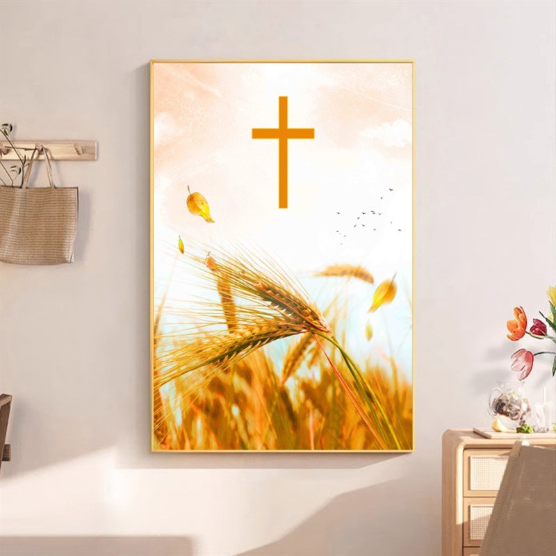 热销十字架挂墙装饰画客厅挂画2024款轻奢玄关壁画现代简约家居装