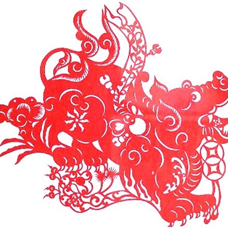 热销大号镂空麒麟貔貅不干胶门神貔貅麒麟剪纸窗花玻璃贴纸镇宅狮