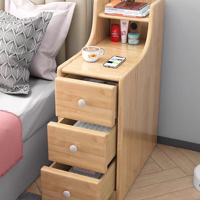 热销床头柜简约卧室床边柜沙发边柜家用储物柜夹缝实木柜子出租屋