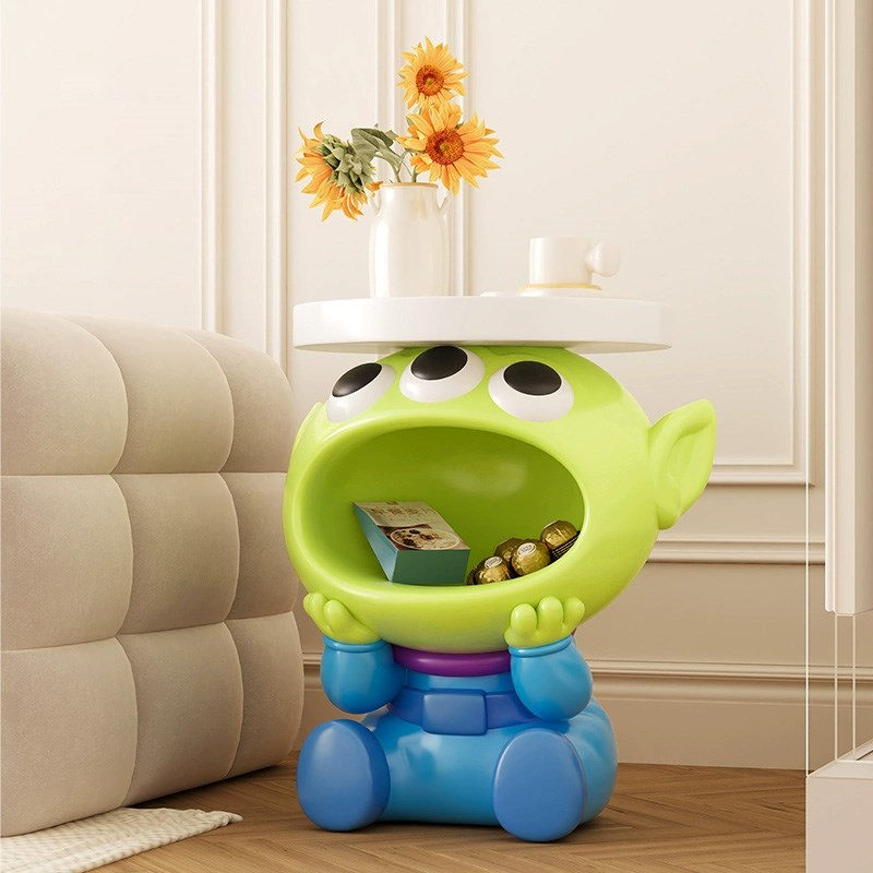 热销呆萌三眼仔客厅茶几落地摆件床头沙发边几装饰品收纳乔迁新居