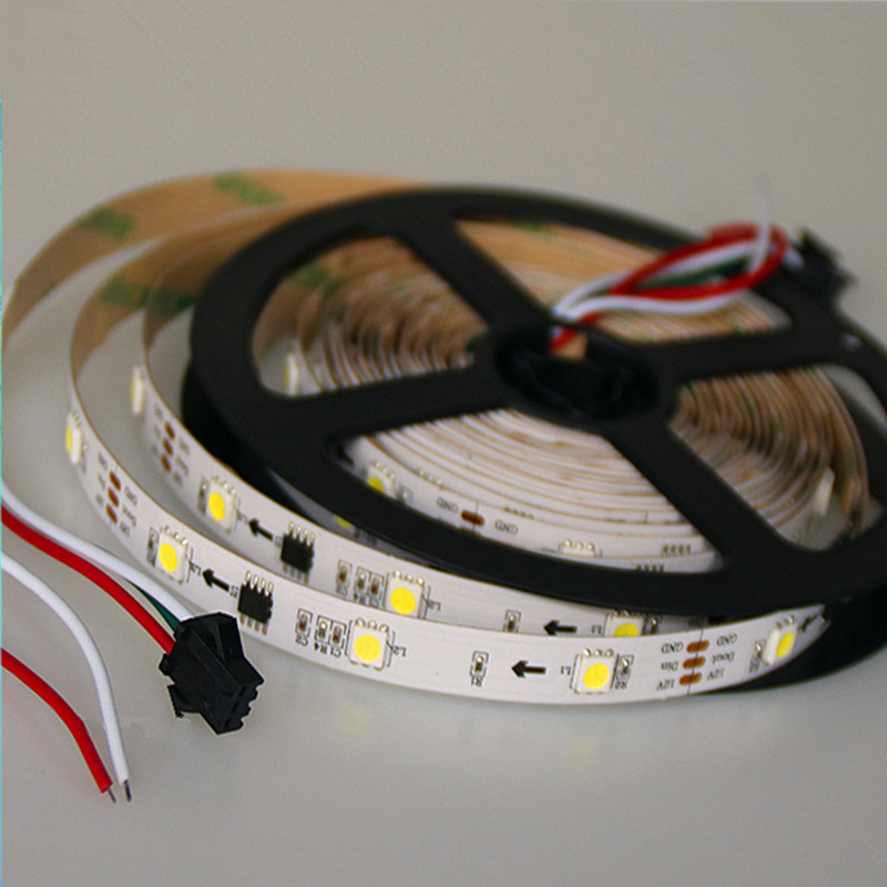 热销WS2811单色全彩12V通电5050LED跑马流水完常亮白光线条灯带暖