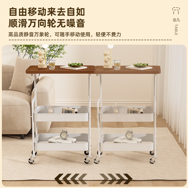 热销可移动边几茶几客厅小推车置物架沙发边柜侧边几床边落地零食