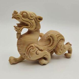 SVN崖柏黄貔杨木雕刻貅摆件兽皮丘神公一对母客厅店铺开业送礼工