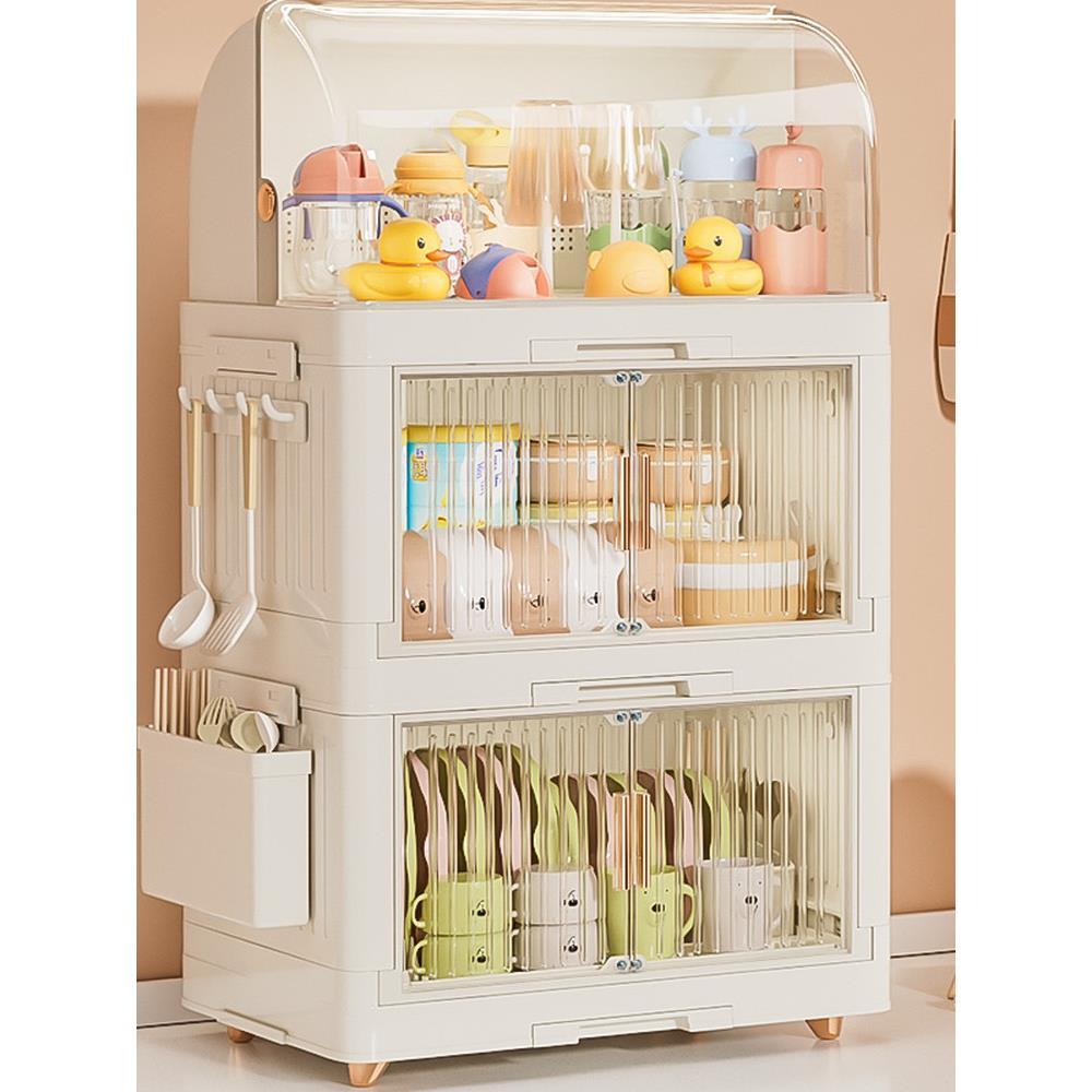 婴儿辅食收纳柜奶瓶儿童工具箱厨房碗碟筷沥水杯架宝宝餐具置物盒